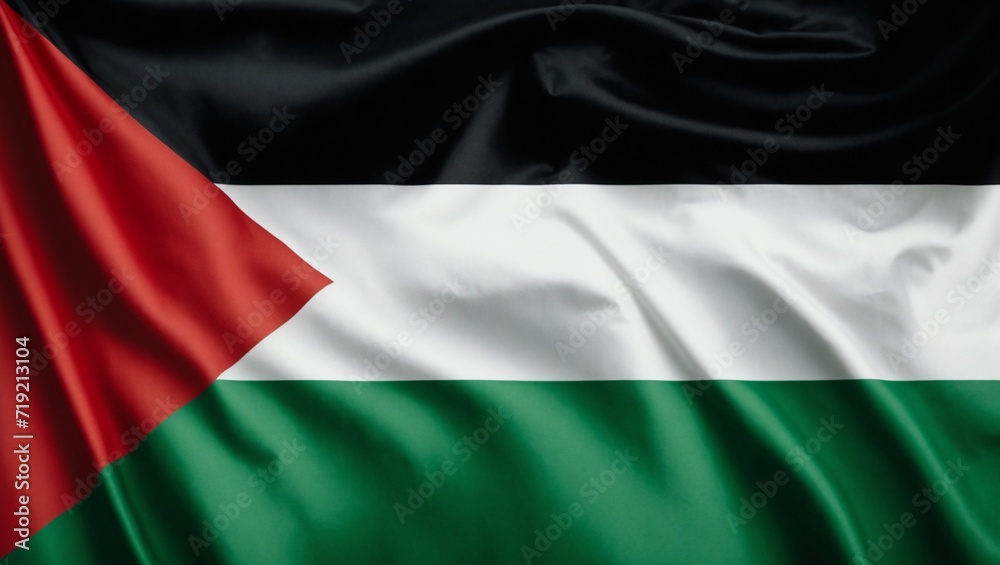 Close-up realistic texture flag of Palestine
