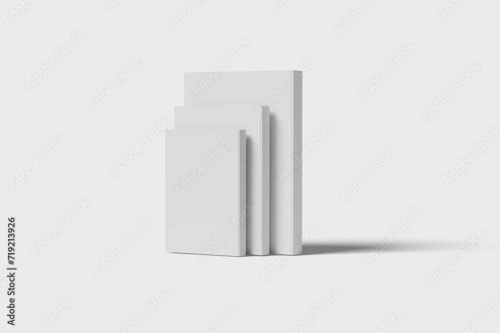 Blank books mockup with shadow and white background. Blank books mockup with shadow and white background.