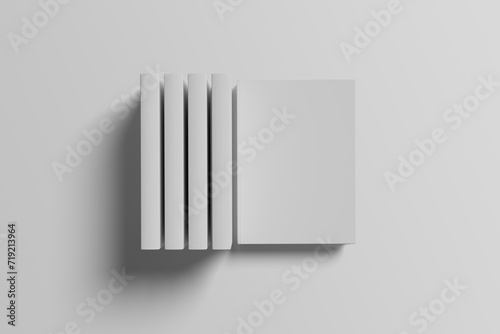 Realistic magazine or brochure mockup with white background	