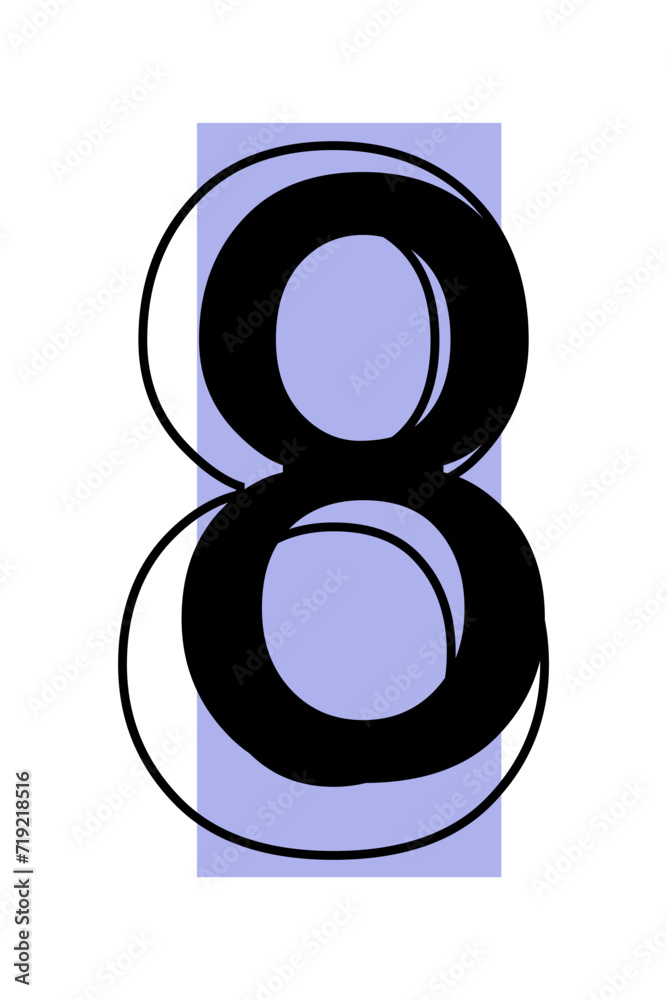 Numbers 8, for design or discounts. Vector illustration isolated on white background. Numbers 8, for design or discounts. Vector illustration isolated on white background.
