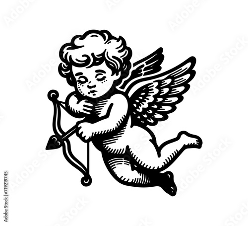 Cupid hand drawn vector illustration love graphic asset