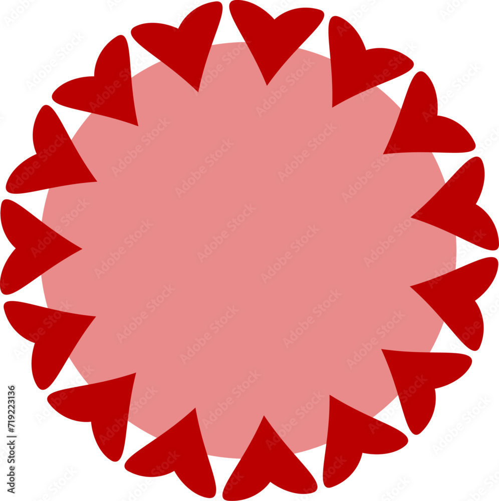 Valentine Heart Burst Circle Design Valentine Heart Burst Circle Design
