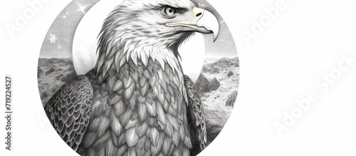 Wallpaper Mural Sketch of eagle. Hand drawn illustration converted Torontodigital.ca