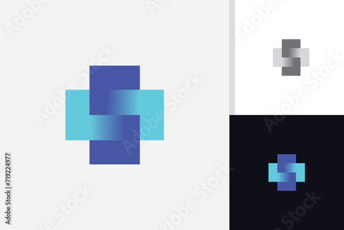 abstract medical cross logo design icon vector template