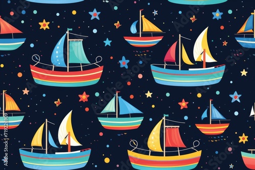 colorful background with boats