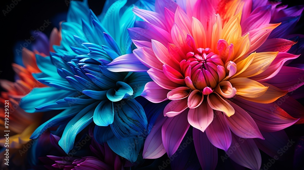 Vibrant close up of blooming flower petal with rich colors and intricate details. Vibrant close up of blooming flower petal with rich colors and intricate details.