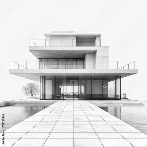 3D Illustration Architecture Building Perspective  3d  illustration