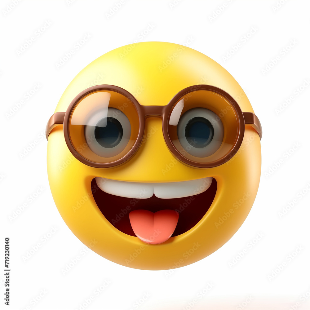 The Joyful Emoji with Glasses Ai generated