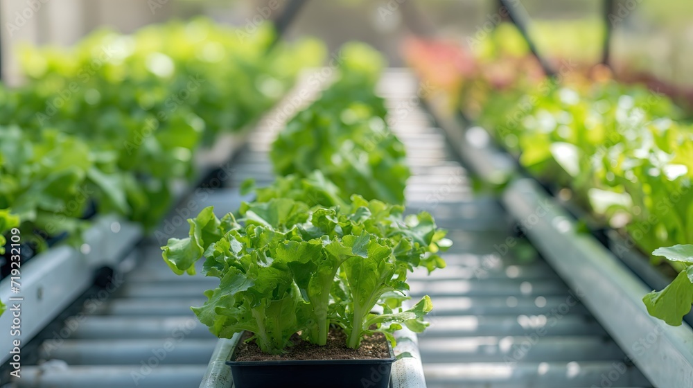 Lettuce is grown in a modern greenhouse