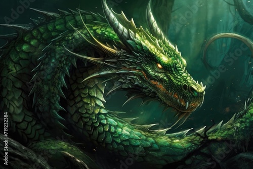 Green dragon closeup