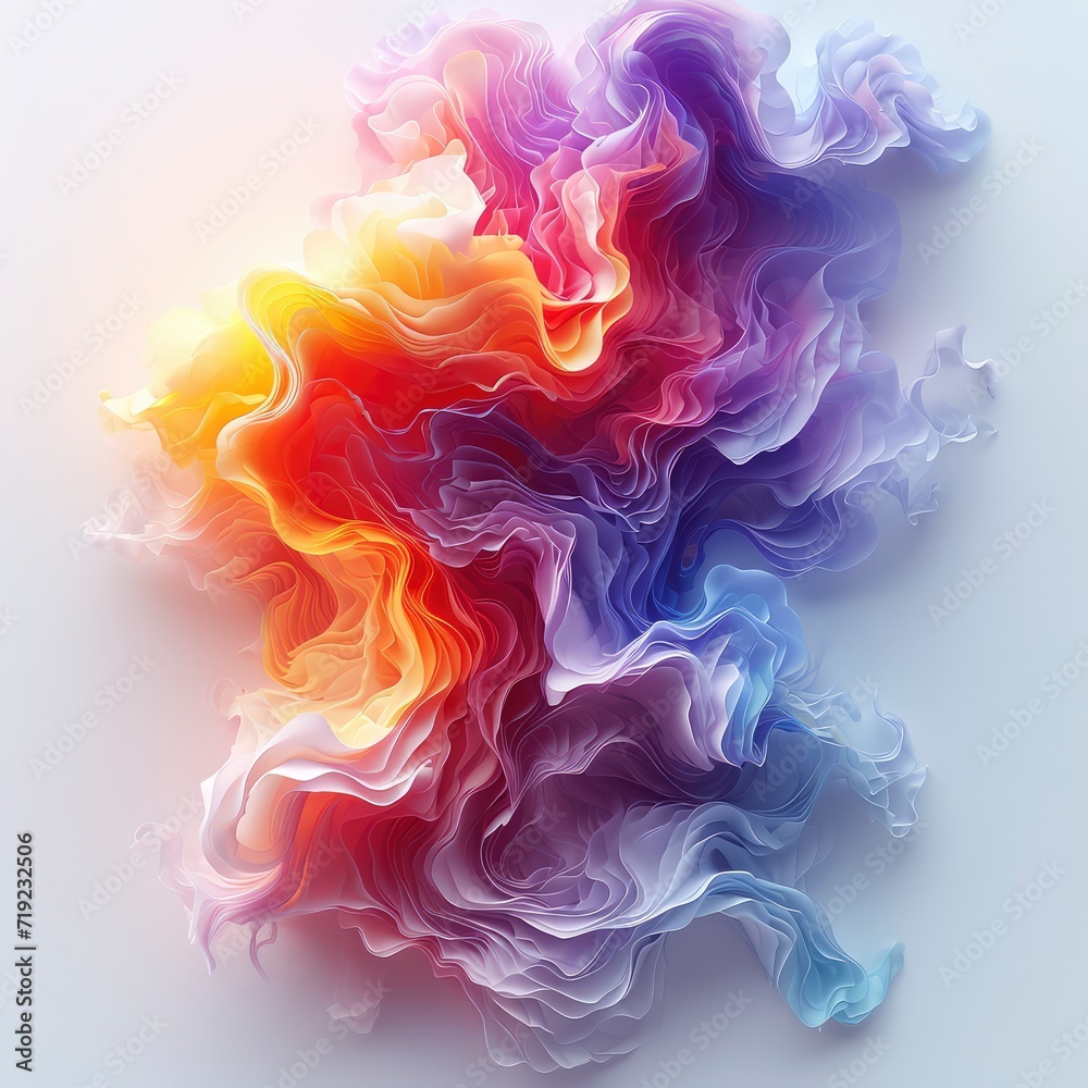 3D Rendering Abstract Colorful Fractal Light, 3d  illustration