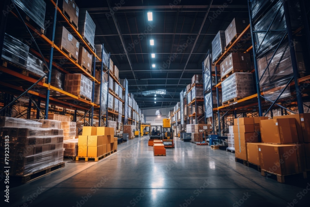 Interior of a large warehouse Interior of a large warehouse