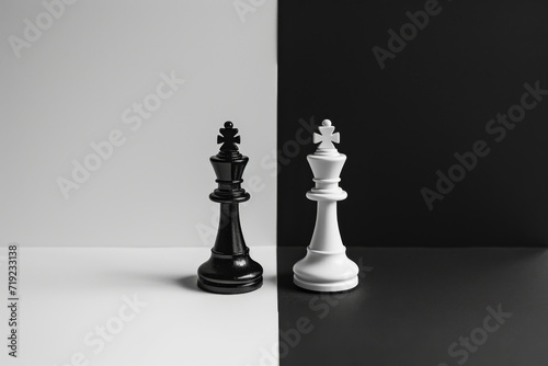Minimalistisches Schachbrett mit Figuren