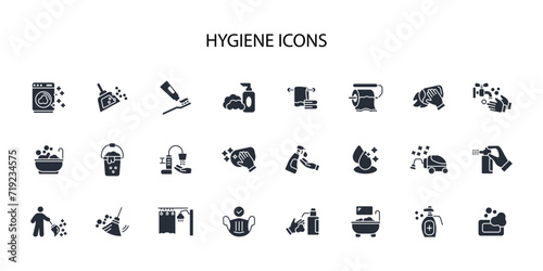 Hygiene icon set.vector.Editable stroke.linear style sign for use web design,logo.Symbol illustration.