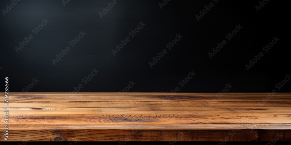 Versatile wooden table on black wallpaper for various purposes, including your imagination. Versatile wooden table on black wallpaper for various purposes, including your imagination.