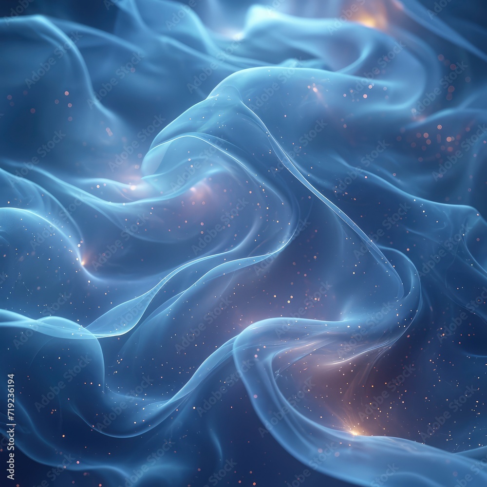 Abstract Blue Glowing Shapes Fantasy Light, 3d illustration Abstract Blue Glowing Shapes Fantasy Light, 3d illustration