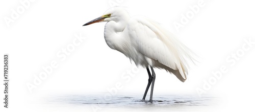 View of perched egret bird