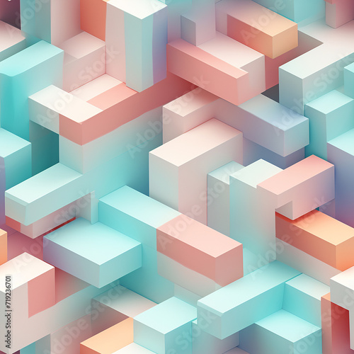 Abstract 3d render, colorful geometric background design