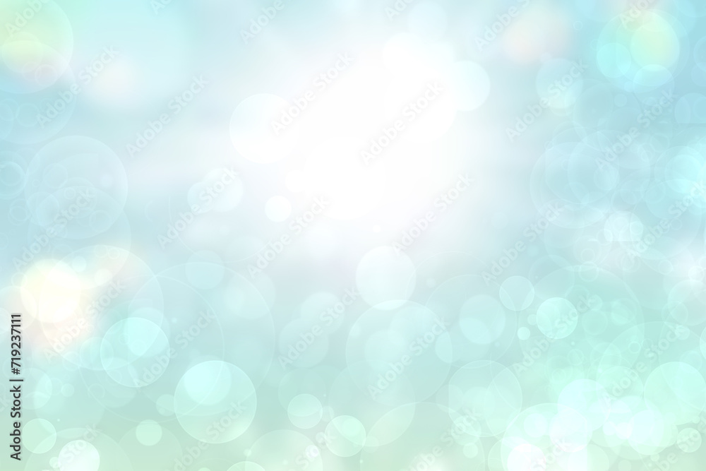 Abstract gradient light blue turquoise yellow green shiny blurred background texture with circular bokeh lights. Beautiful fresh backdrop. Space for design. Abstract gradient light blue turquoise yellow green shiny blurred background texture with circular bokeh lights. Beautiful fresh backdrop. Space for design.
