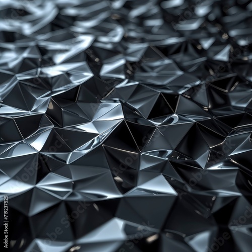 Abstract Polygonal Space Low Poly Dark, 3d illustration