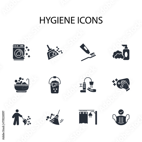 Hygiene icon set.vector.Editable stroke.linear style sign for use web design,logo.Symbol illustration.