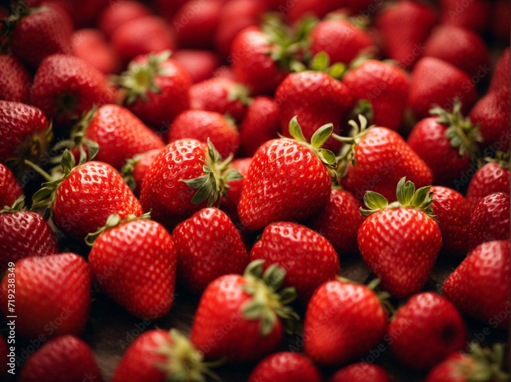 Fresh strawberry as background top view of natural strawberry Fresh strawberry as background top view of natural strawberry
