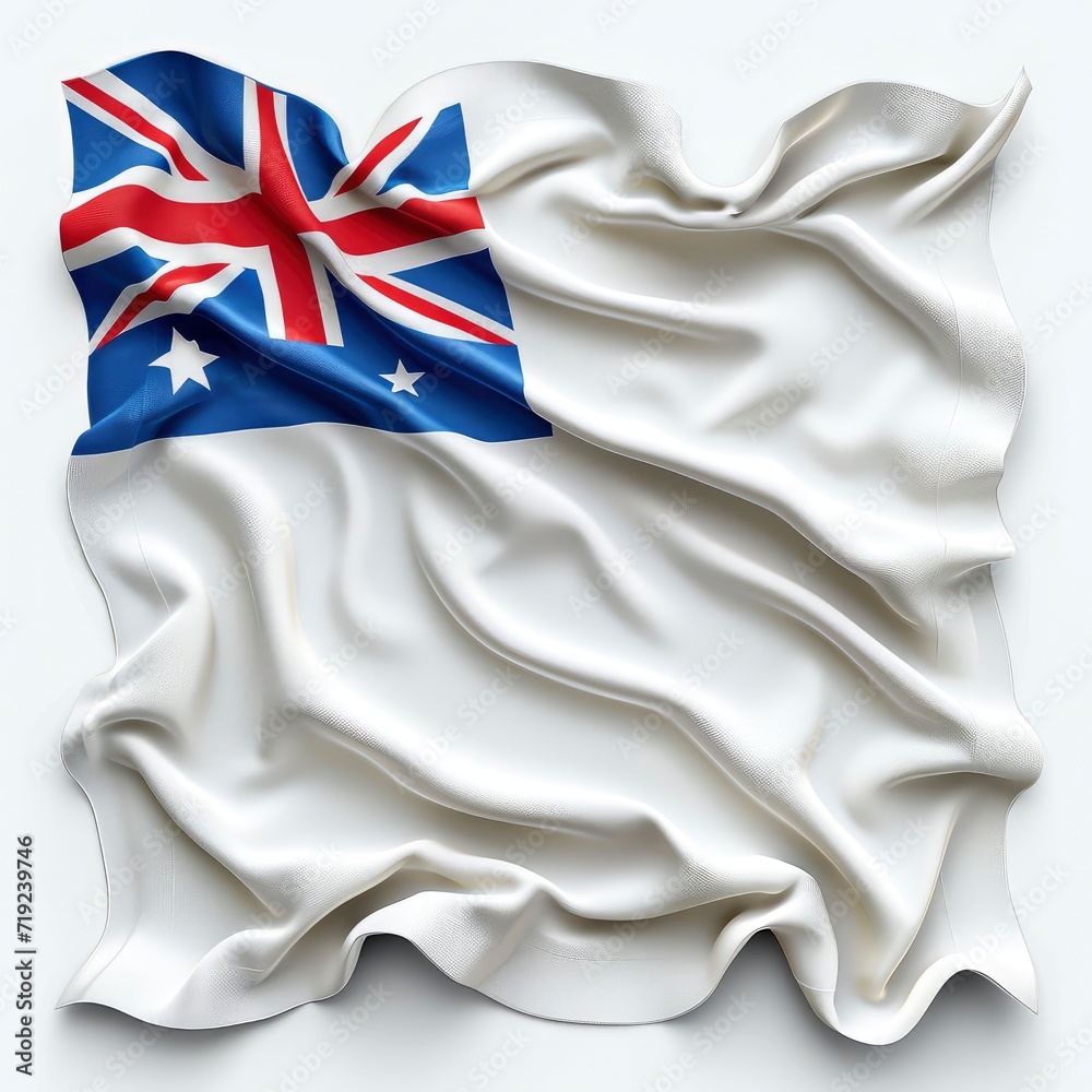 Australia Flag Abstract White Waving Background, 3d  illustration