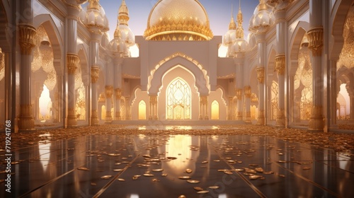 Ramadan Lantern Islamic Ornament Blurry Bokeh Background