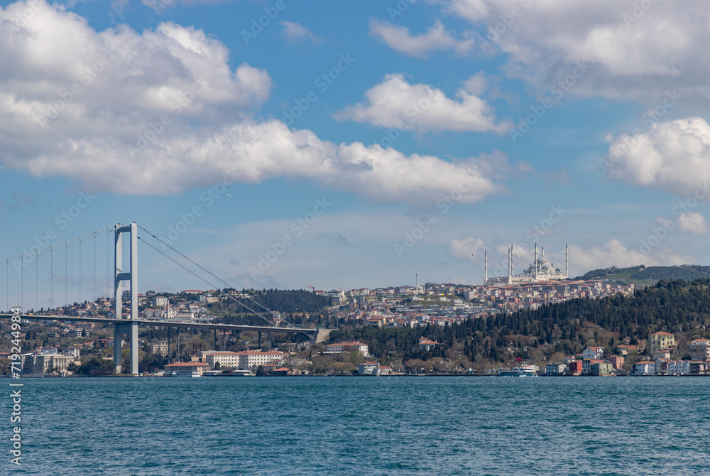 Camlica Mosque and Bosphorus Bridge