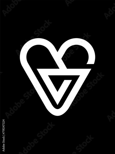 MV monogram logo template