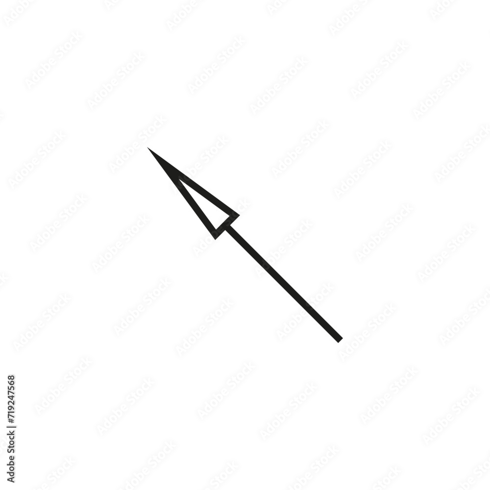 Thin straight diagonal arrow to the up and left. Vector symbol. Thin straight diagonal arrow to the up and left. Vector symbol.