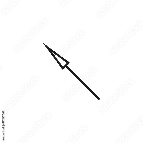 Thin straight diagonal arrow to the up and left. Vector symbol.