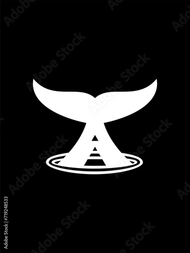 A combination whale monogram logo template