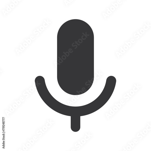 Microphone icon. Podcast, broadcast, webcast icon. Voicemail sign. Voice chat symbol. Recording symbol. Mute icon. 3D Phone microphone icon for UI UX, mobile app, presentations