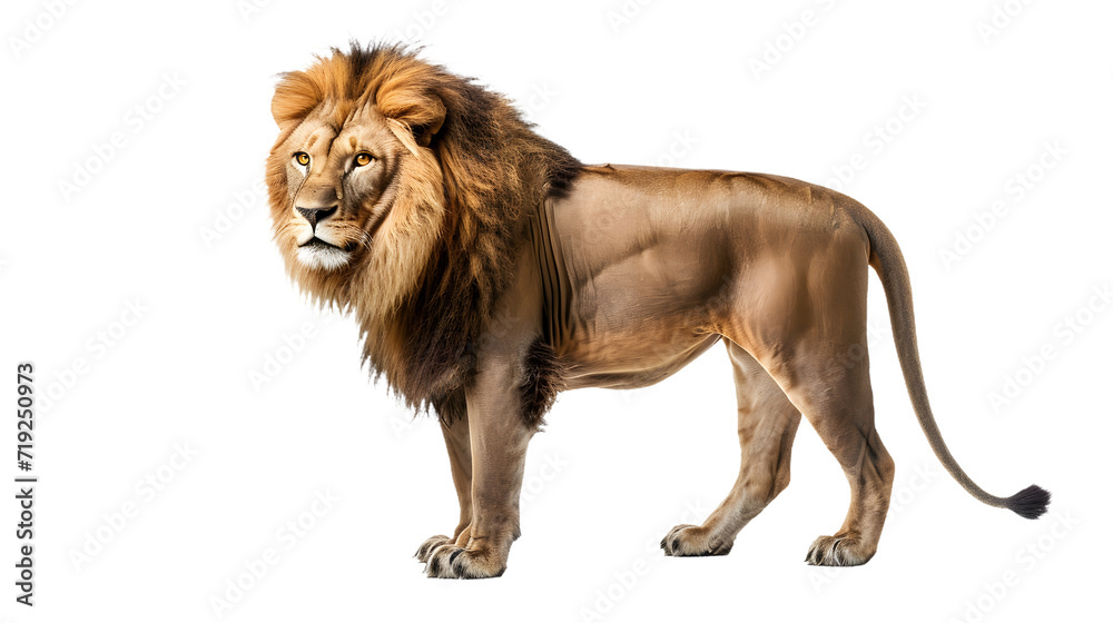 Lion Standing on White Background