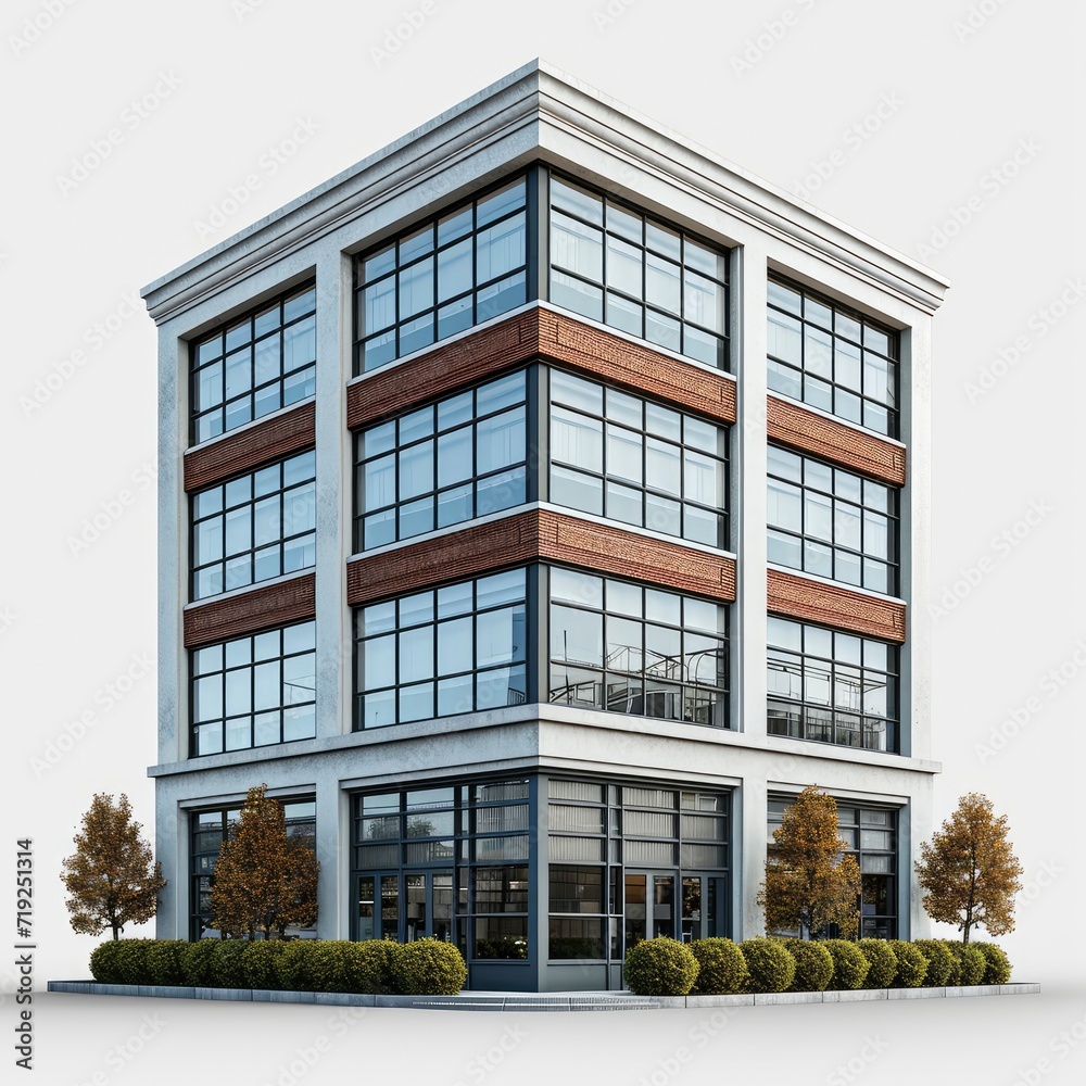 Business On Building, 3d  illustration