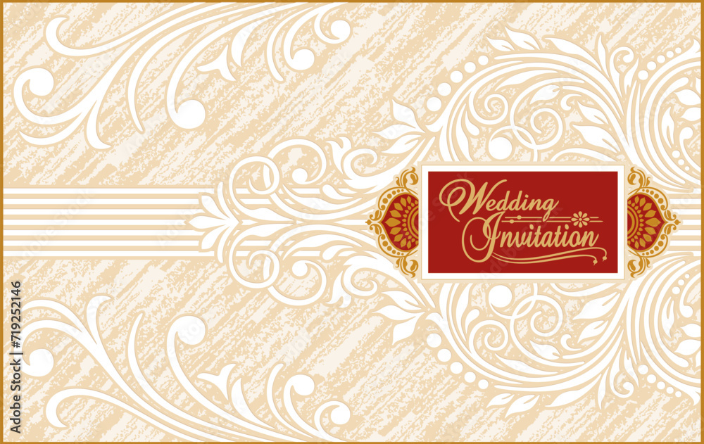 Indian wedding invitation card designs. Vector illustrations