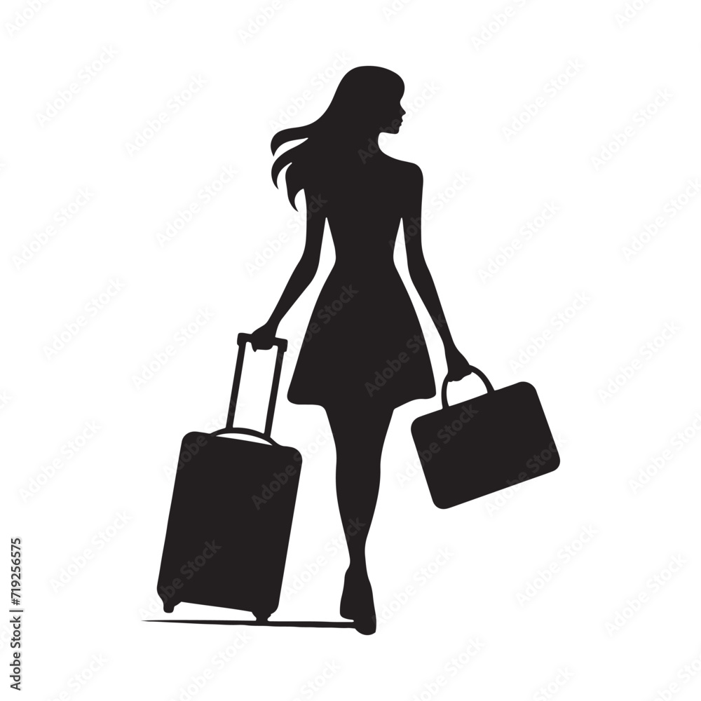 Urban Nomad: Person with Suitcase Silhouette Set Roaming the Cityscape in Pursuit of Dreams - Person with Suitcase Illustration - Person Holding Suitcase Vector - Business Silhouette
Urban Nomad: Person with Suitcase Silhouette Set Roaming the Cityscape in Pursuit of Dreams - Person with Suitcase Illustration - Person Holding Suitcase Vector - Business Silhouette