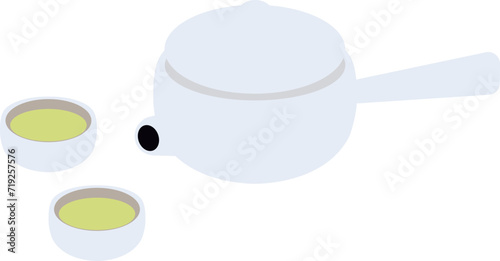 asian tea cup and tea pot green tea, cangkir dan ceret teh kecil photo