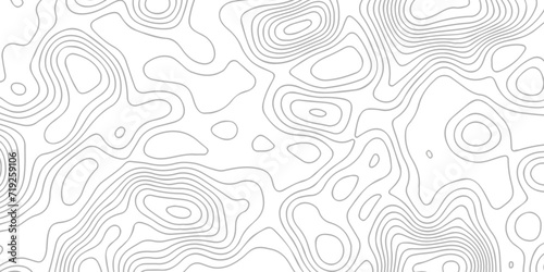 Topographic map background geographic line map with seamless ornament design. The black on white contours vector topography stylized height of the lines map.	