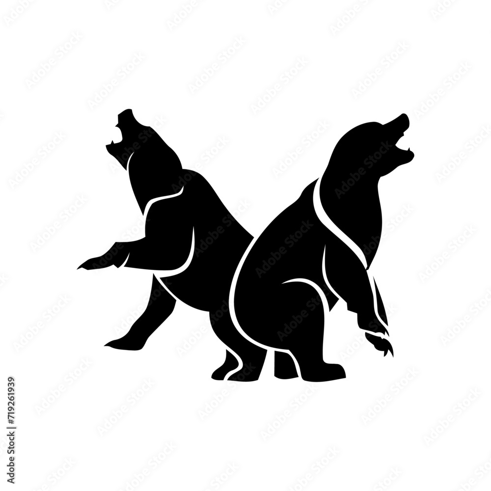 Bear silhouette logo vector animals
