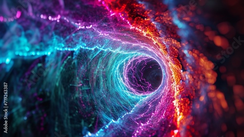 Ethereal vortex of pulsating lights, mesmerizing journey in HD.