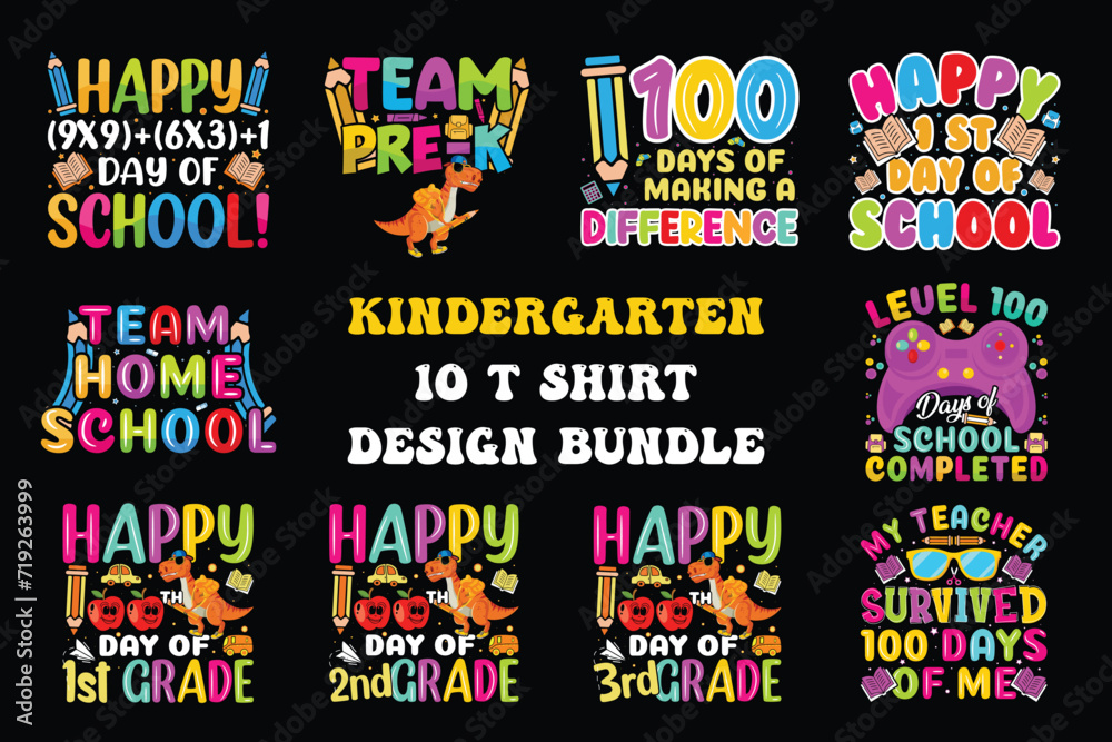 Kindergarten t shirt design bundle Kindergarten t shirt design bundle
