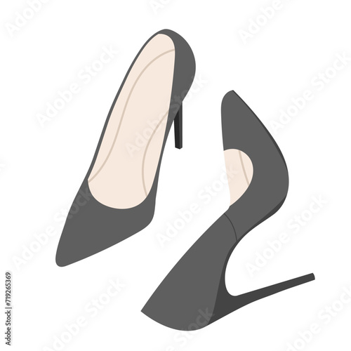 women's shoes in flat style, vector