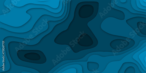 Abstract background with waves. Abstract papercut and multi layer cutout geometric pattern on vector