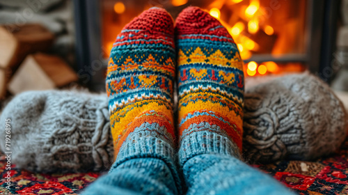 Cozy knitted socks for Christmas 