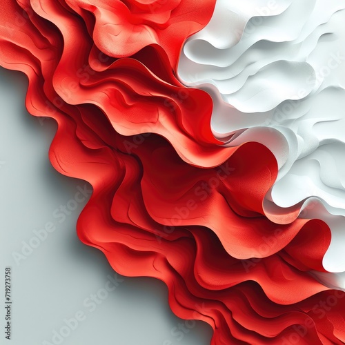 Red Contemporary Counte  3d  illustration