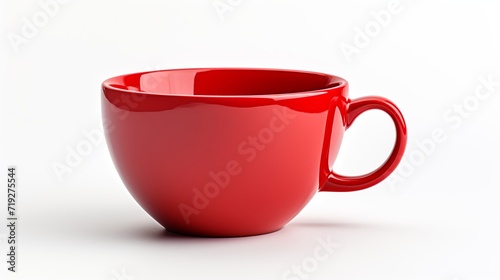Traditional red tea cup isolated on white.