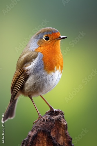 Portrait of a Robin: The Quintessential Garden Songbird in Crisp Detail - Generative AI