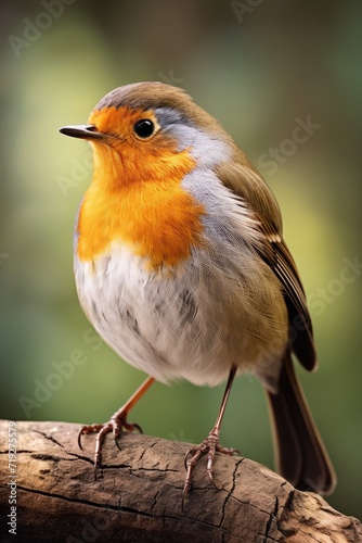 Portrait of a Robin: The Quintessential Garden Songbird in Crisp Detail - Generative AI